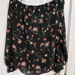 Off the Shoulder Floral Blouse